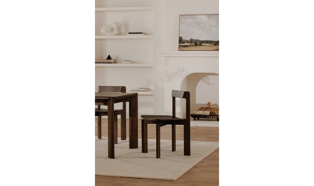 Daifuku Dining Chair Set Of Two Walnut Stained Ash