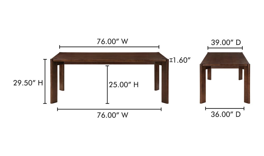 Daifuku Small Dining Table Brown