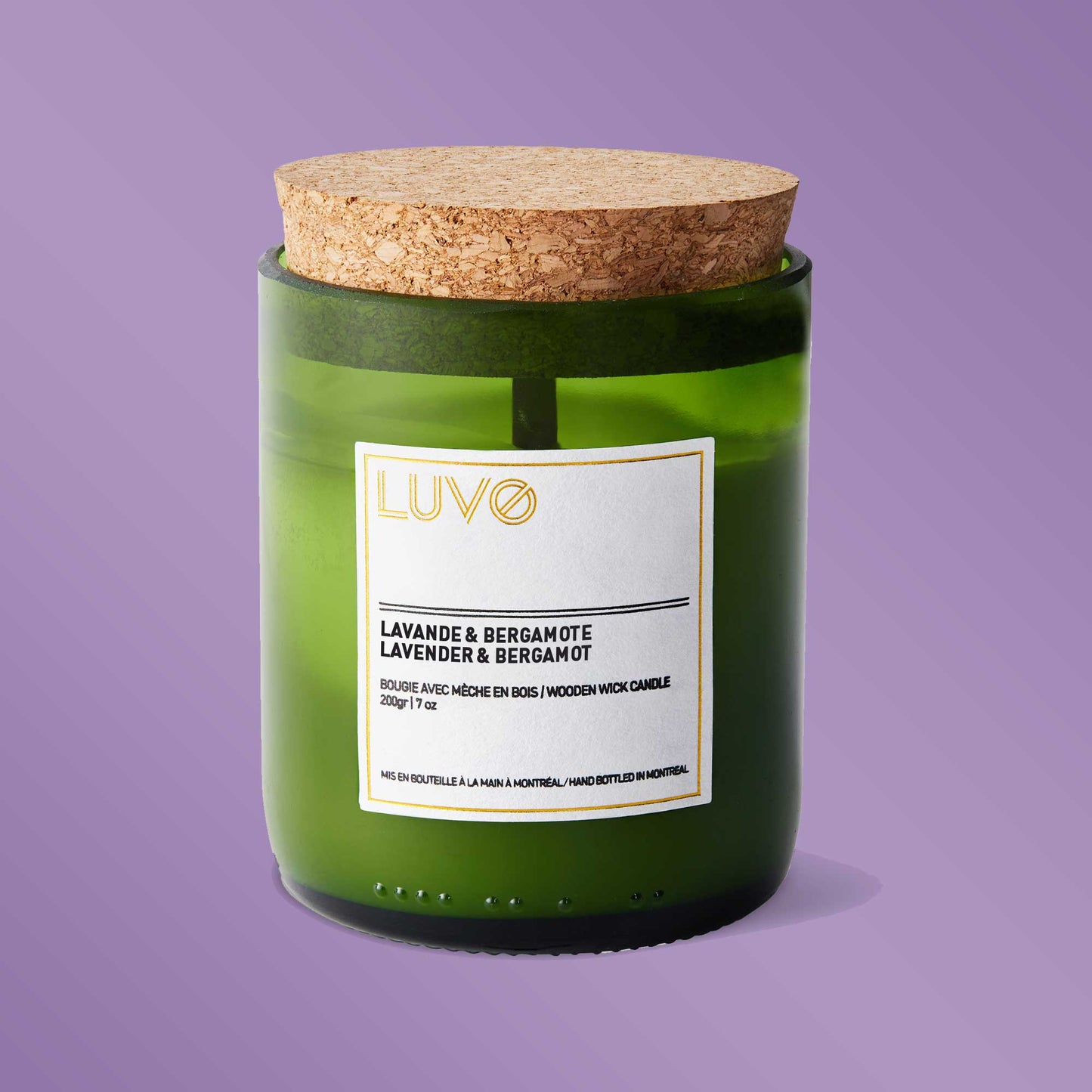 Lavender & Bergamot Wooden Wick Scented Candle