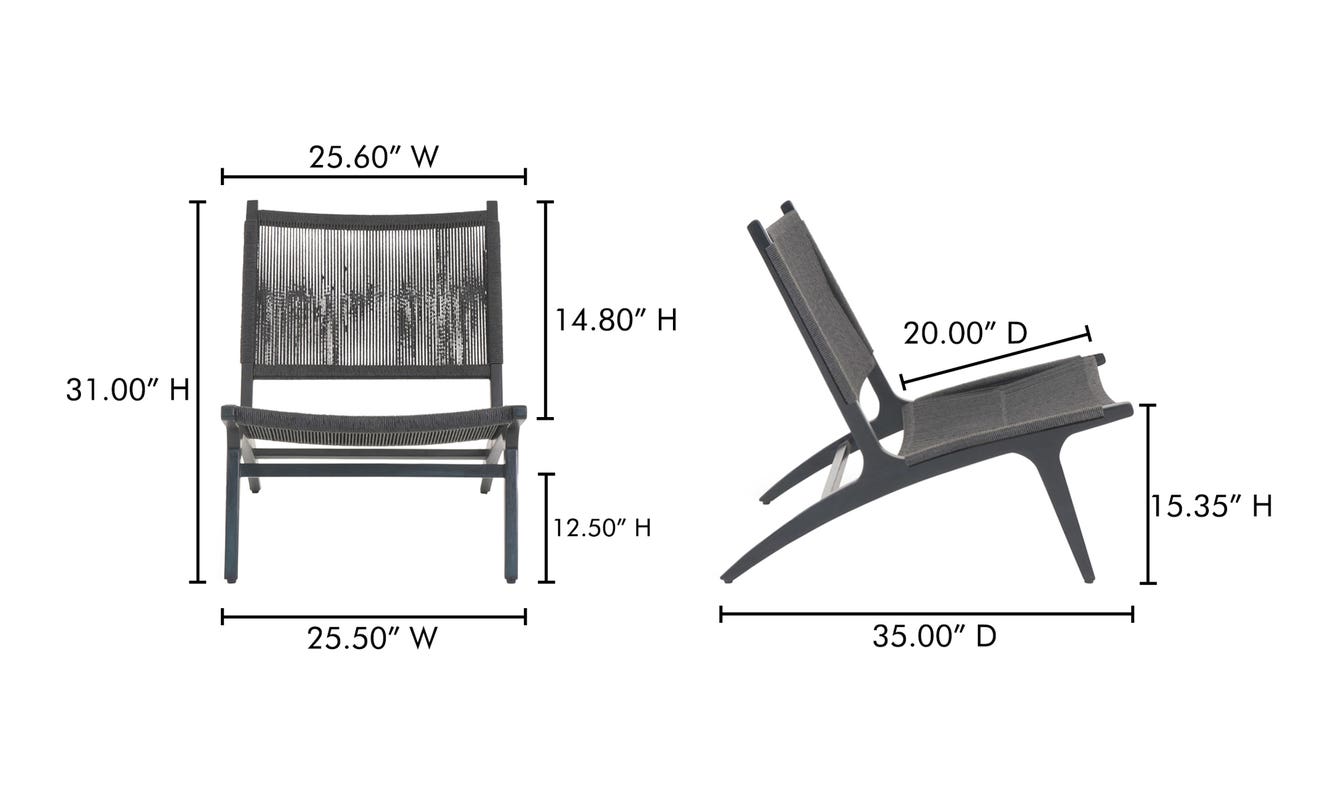 Palma Outdoor Lounge Chair Black