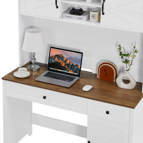 Bureau en bois avec station de charge