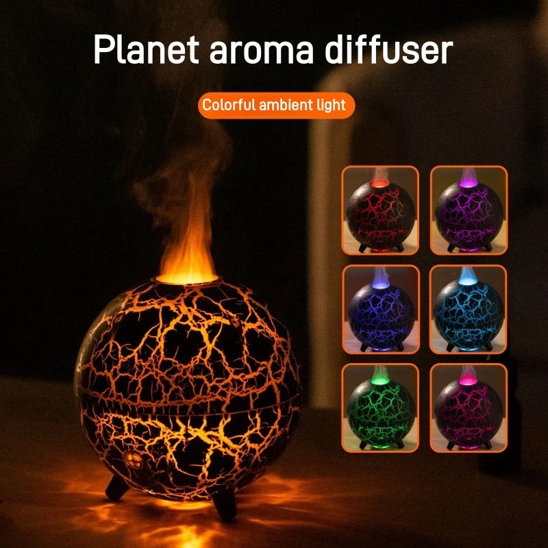 Creative Planet Lampe d'ambiance colorée Humidificateur USB Réservoir d'eau 200 ml Possibilité d'ajouter des huiles essentielles Mini diffuseur d'arômes pour la maison