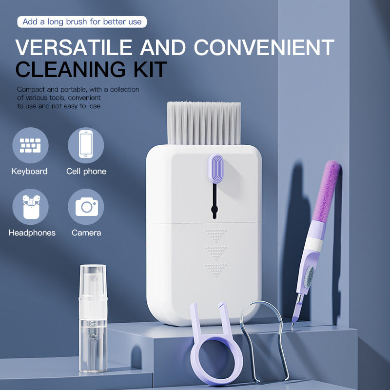 Kit de nettoyage multifonction portable 11 en 1 pour clavier d'ordinateur, écran de téléphone, brosse pour écouteurs avec boîte de rangement