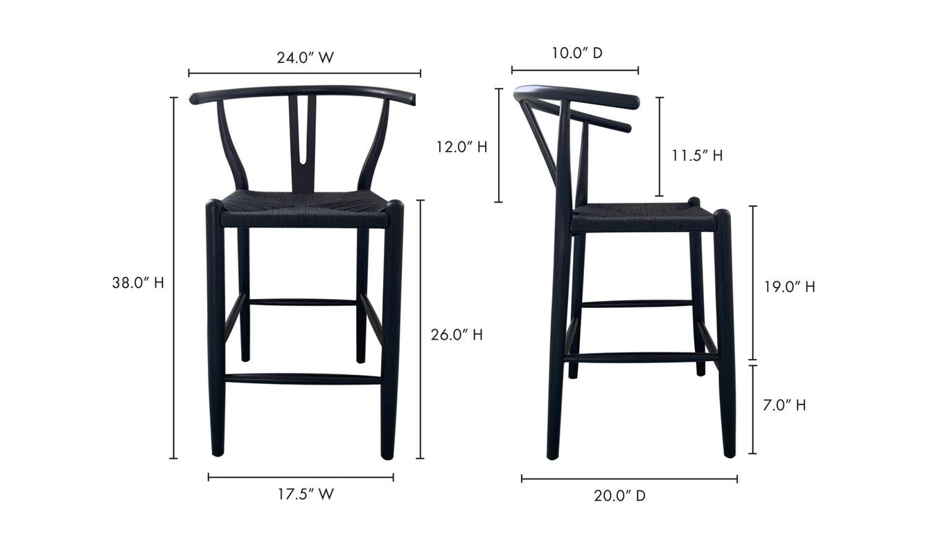 Ventana Counter Stool Black