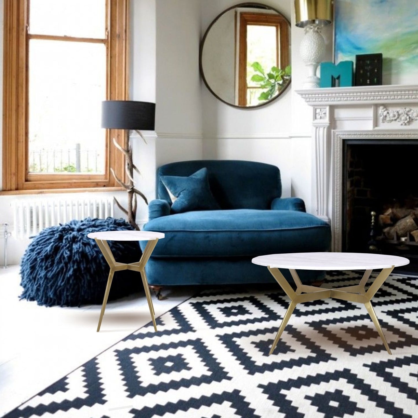 Sevi Round Marble Side Table