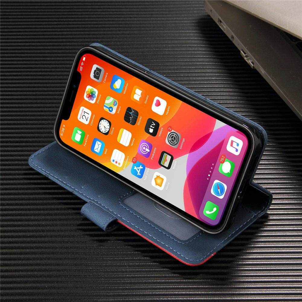 iPhone 13 Pro Max Case Leather Wallet Flip Cover - Austrige™