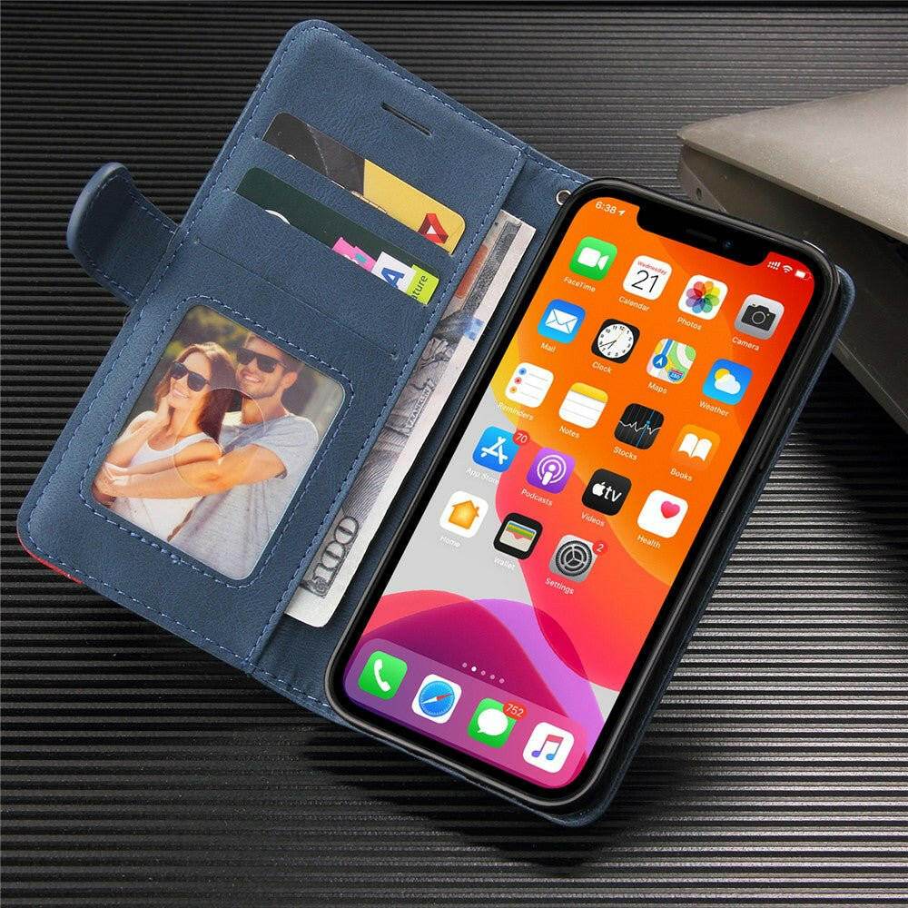 iPhone 13 Pro Max Case Leather Wallet Flip Cover - Austrige™