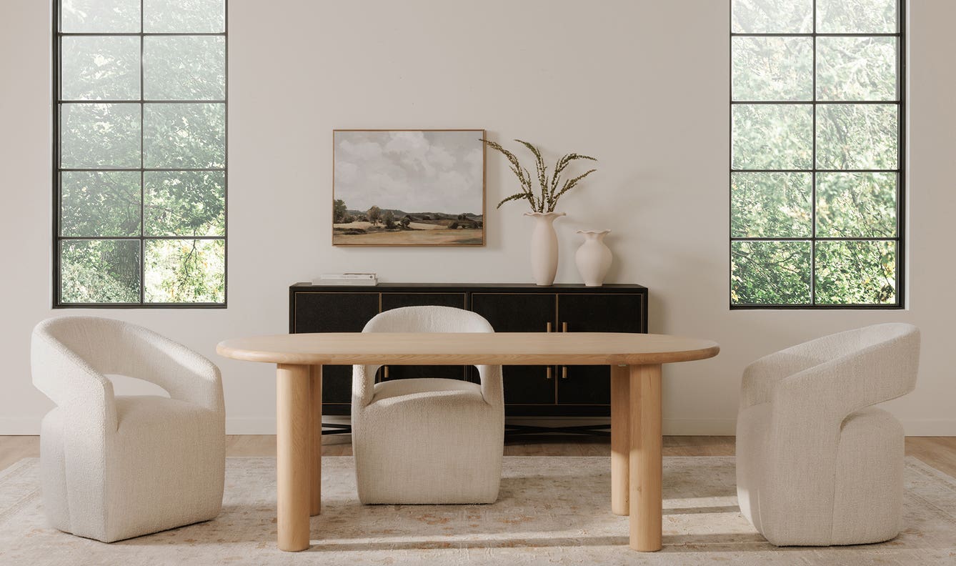 Barrow Rolling Dining Chair White Mist