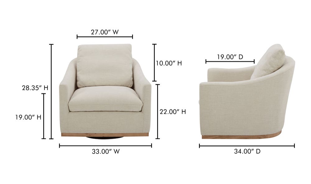 Linden Swivel Chair Beige