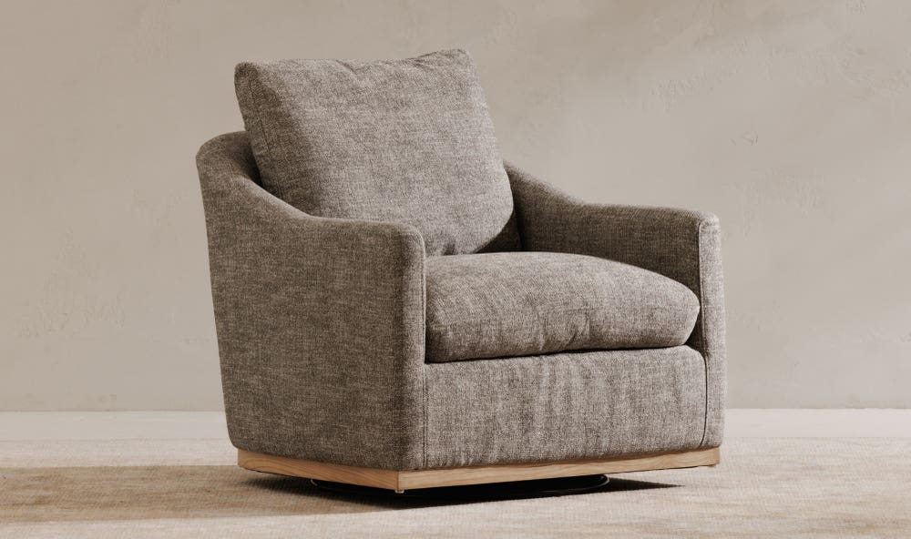 Linden Swivel Chair Slated Moss