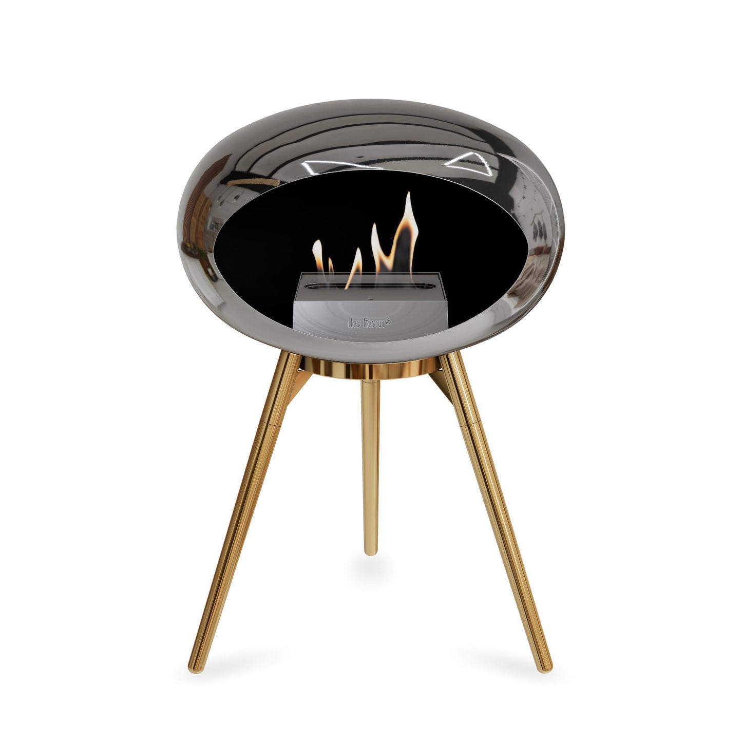 Le Feu Ground Low Dome Chromed Silver