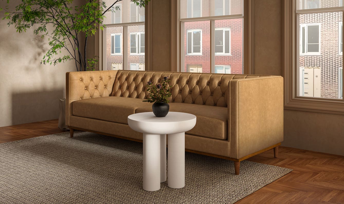 Fielder Sofa Tan Leather