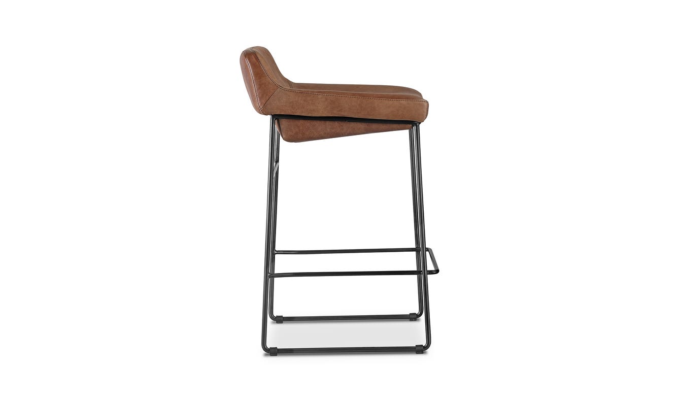 Starlet Counter Stool Open Road Brown Leather - Set Of Two