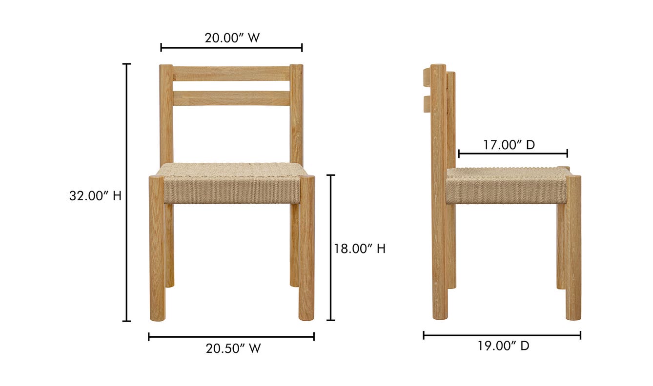 Finn Dining Chair Natural – Set Of Two