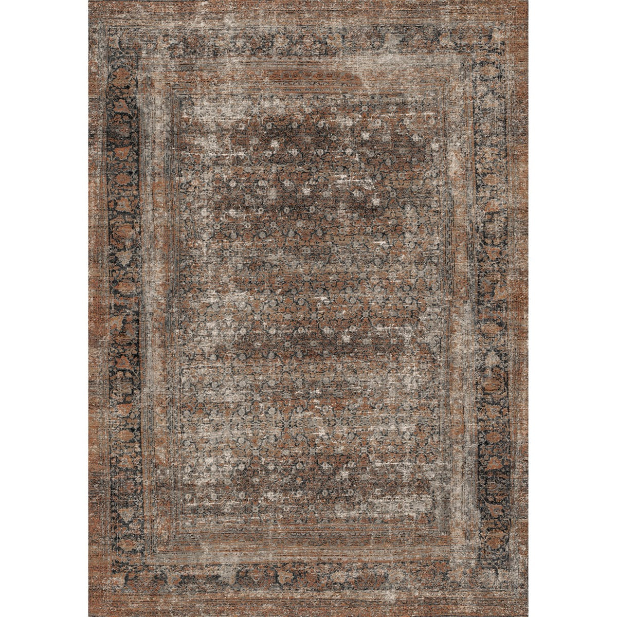 Regal Brown Orange Rug