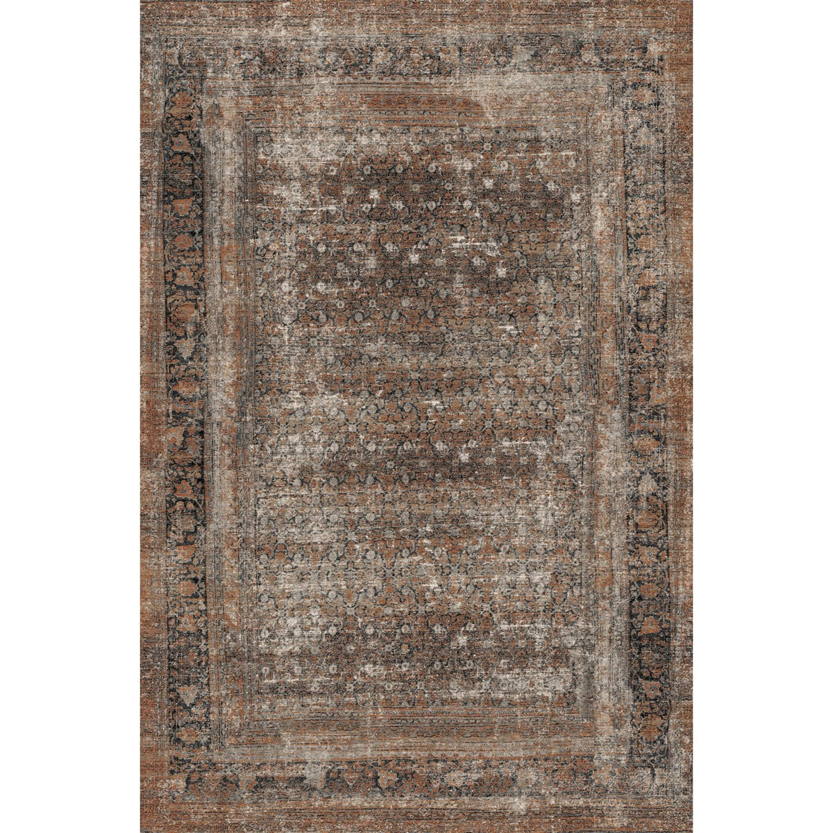Regal Brown Orange Rug
