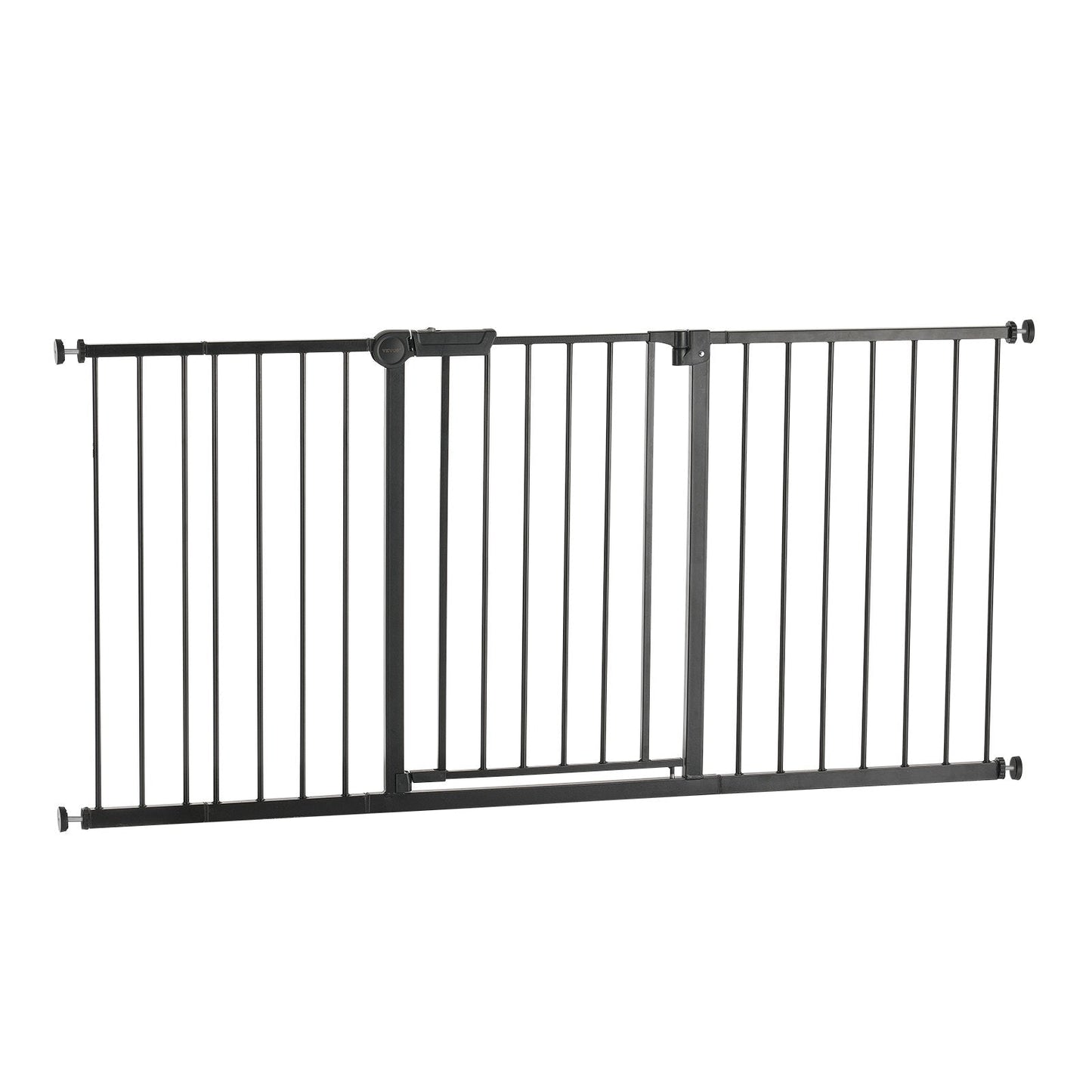 VEVOR Baby Gate 60.6-63.3 Inches Adjustable Width 30 Inches High Dog Gate Black