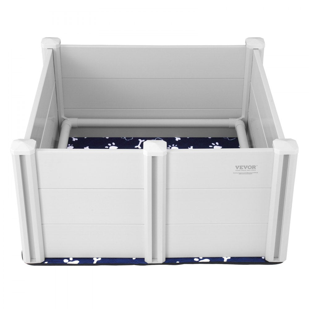 VEVOR Dog Whelping Box 38.6x38.6x18.1in PVC with Rails Pee Pad for Dogs Puppies