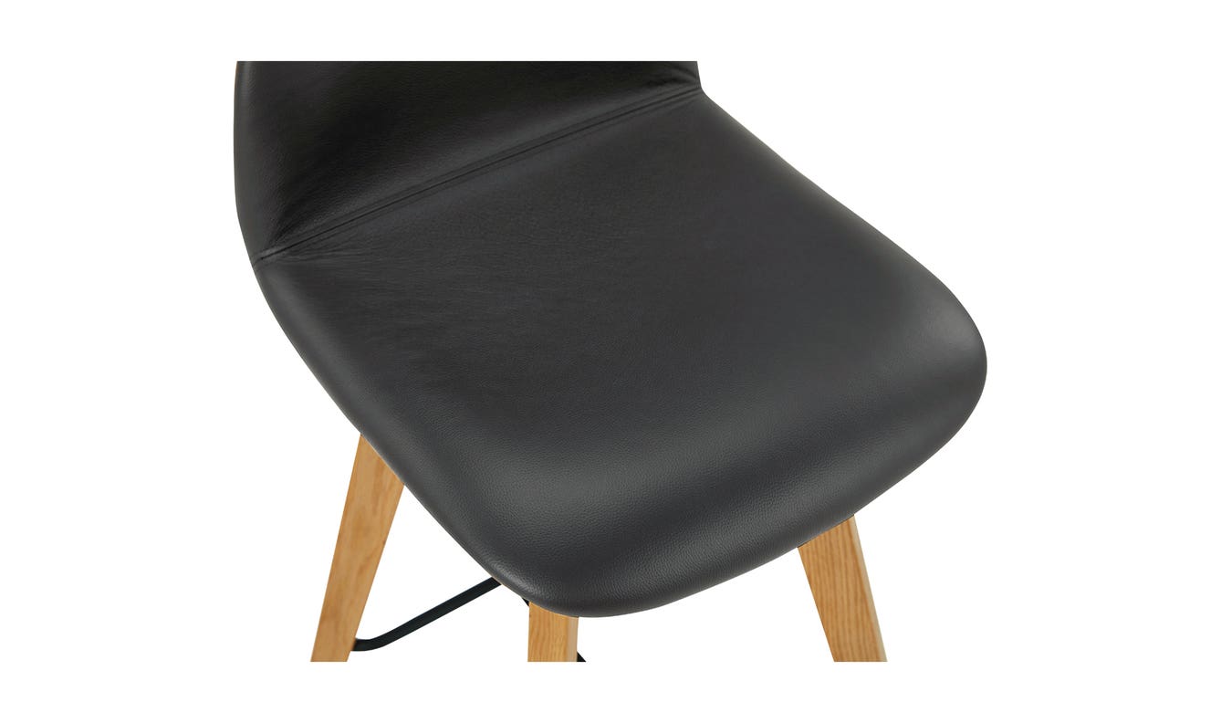 Napoli Leather Counter Stool Black