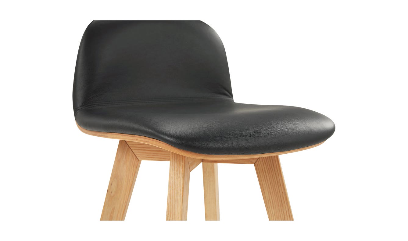 Napoli Leather Counter Stool Black