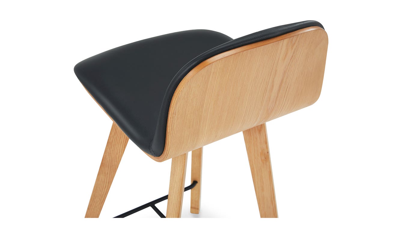 Napoli Leather Counter Stool Black
