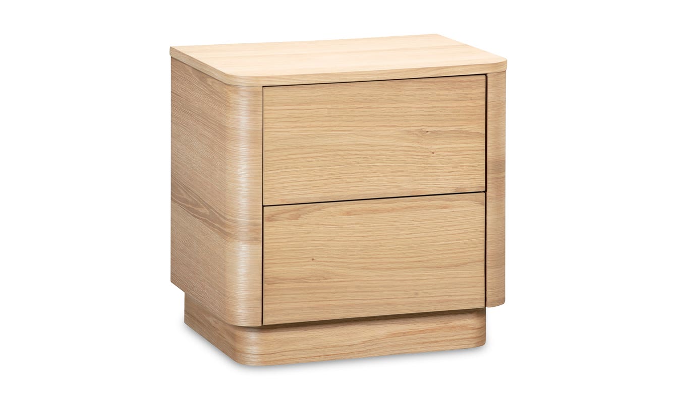 Round Off Tall Nightstand Oak