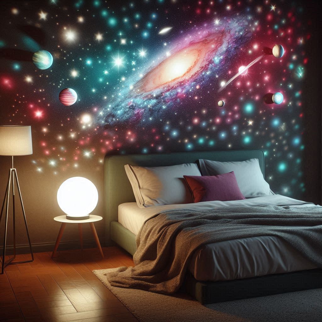 Galaxy lamp bedroom