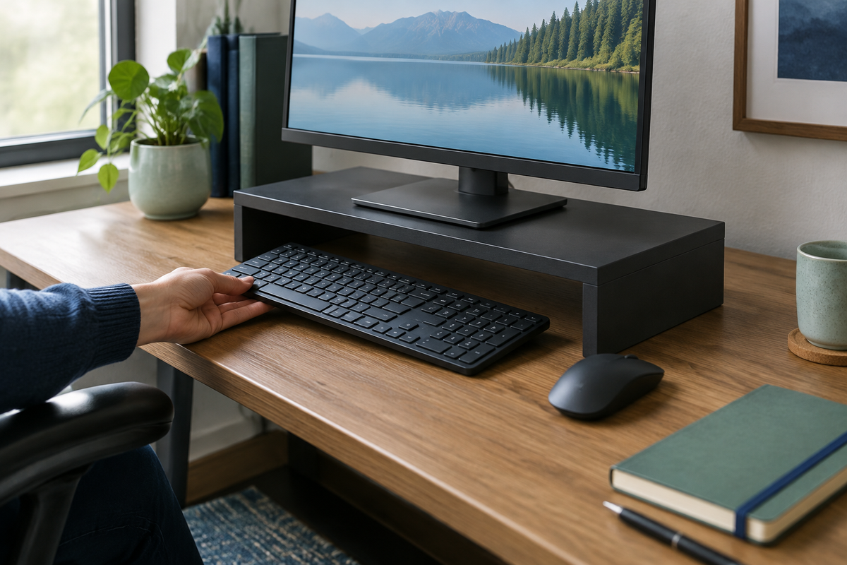 Monitor risers for posture