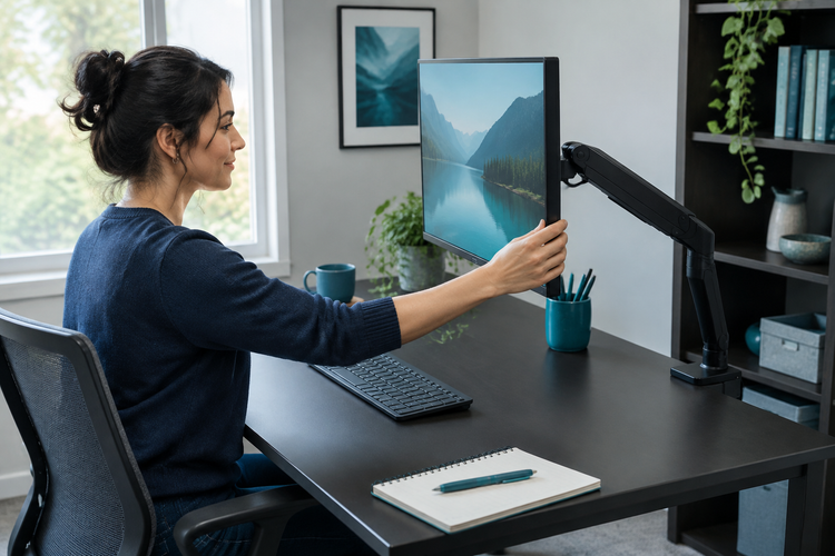 Adjustable monitor stands for healthy posture