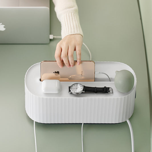 Boîtier de rangement pour multiprises, boîtier de rangement pour câbles, anti-poussière, organiseur de prises de chargeur, bac de rangement pour lignes réseau, gestion des câbles de chargeur