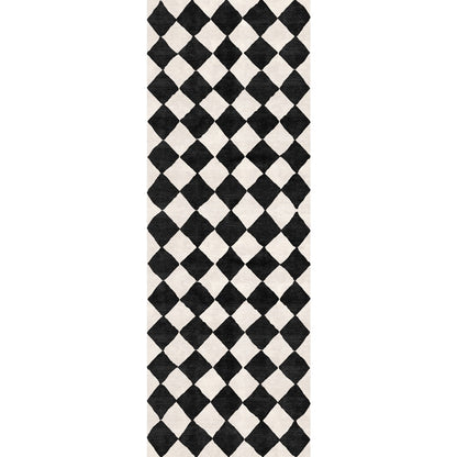 Trestres Checkered Black & Ivory Rug