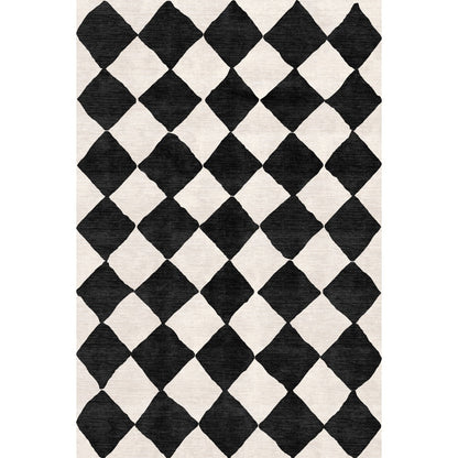 Trestres Checkered Black & Ivory Rug