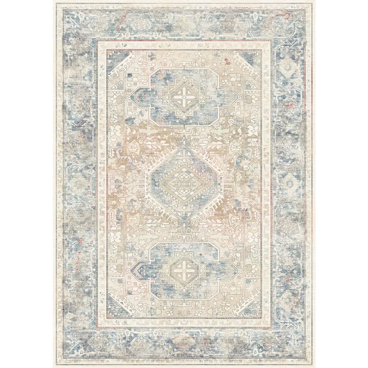 Elera Blue Red Beige Rug