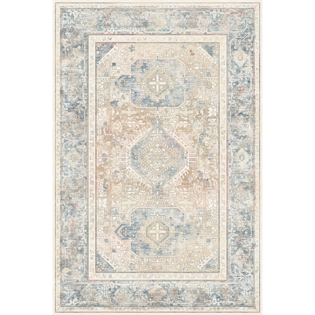 Elera Blue Red Beige Rug
