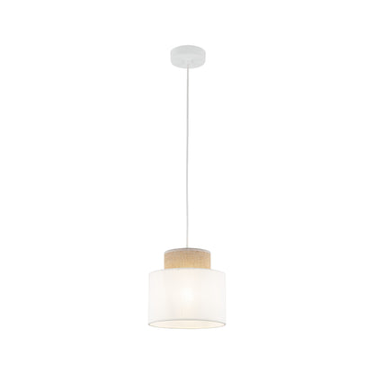 DUO White Jute Natural Pendant Light