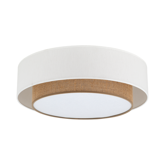 CALISTO JUTE Natural Flush Mount Light White
