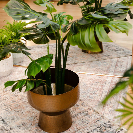 Kendrik -Mid-Century Brass Floor Planter (Multiple Sizes)