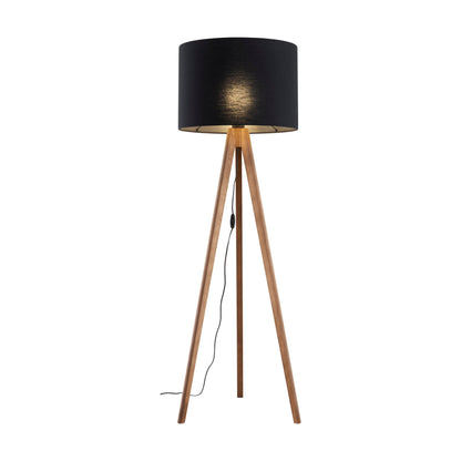 GRAND Walnut Black Mid-Century Modern Floor Lamp