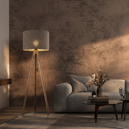 GRAND Walnut Brown Mid-Century Modern Floor Lamp