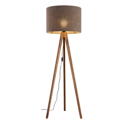 GRAND Walnut Brown Mid-Century Modern Floor Lamp