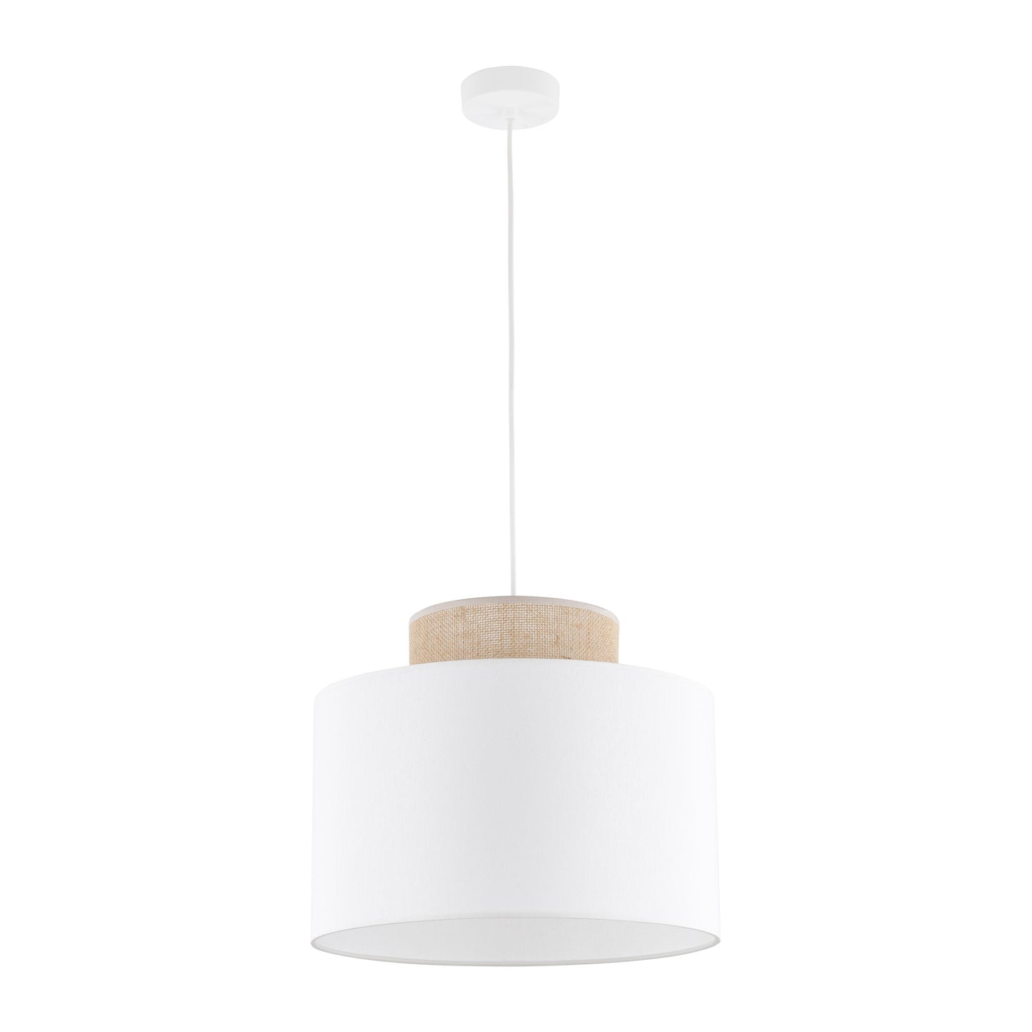 DUO White Jute Natural Pendant Light