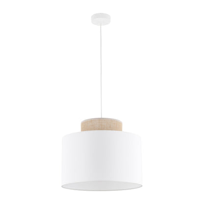 DUO White Jute Natural Pendant Light