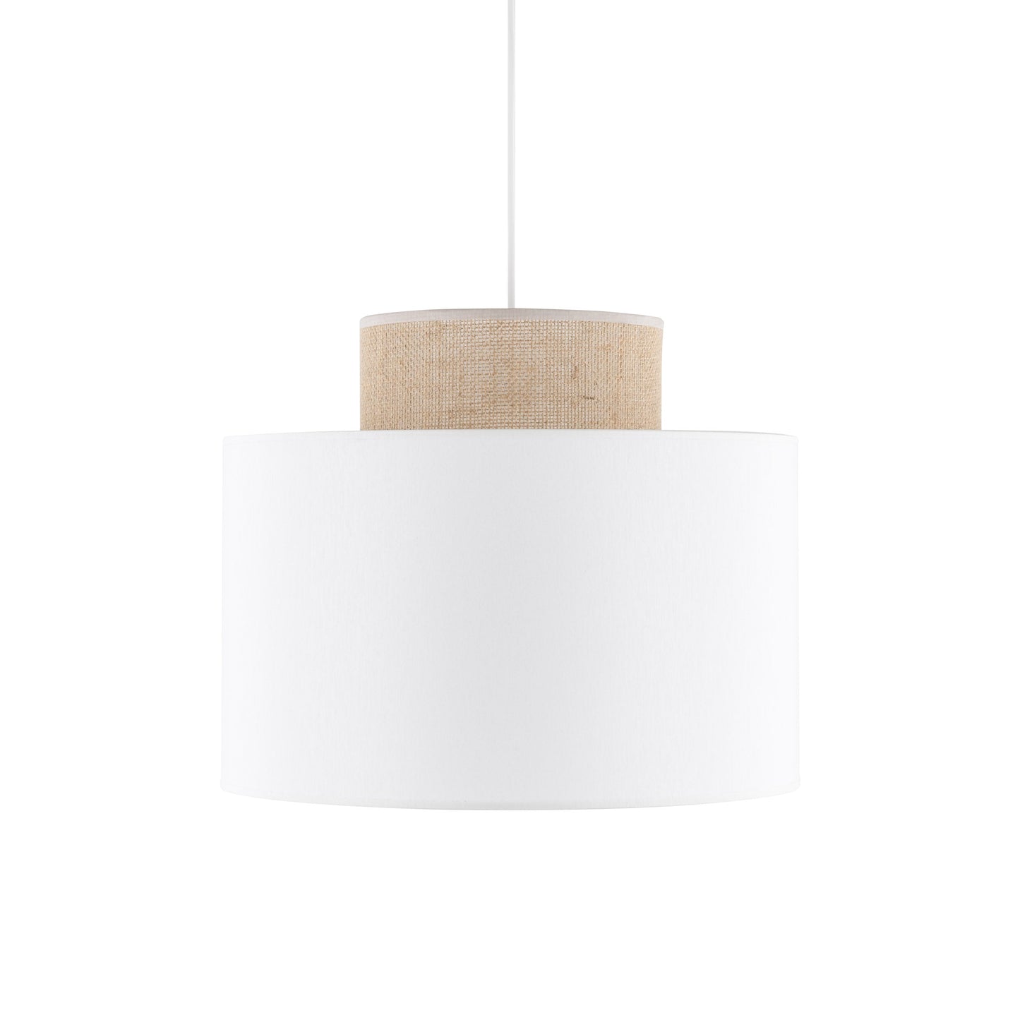 DUO White Jute Natural Pendant Light