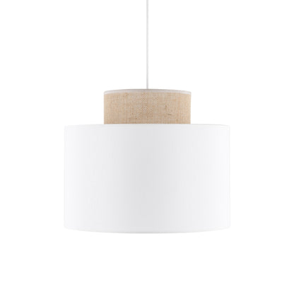 DUO White Jute Natural Pendant Light