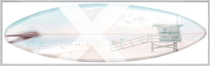 Surfboard Lifeguard Station Framed Canvas (66 x 21in.) Wall Art
