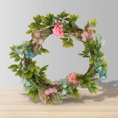 Pastel Artificial Floral Wreath 18.9''