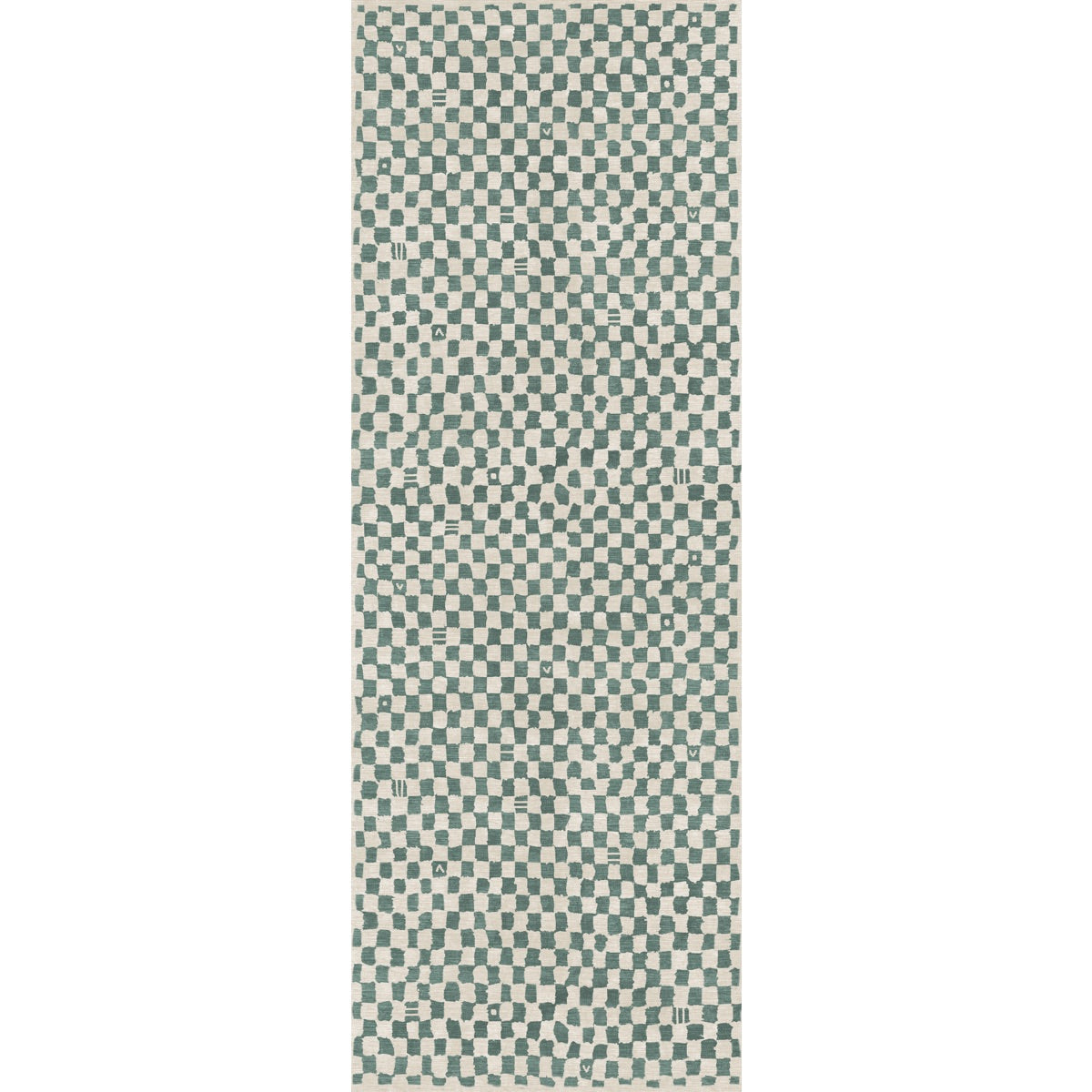 Metro Checkered Slate Green Rug