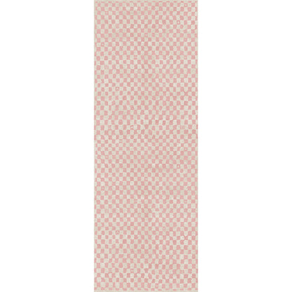 Metro Checkered Malibu Pink & White Rug