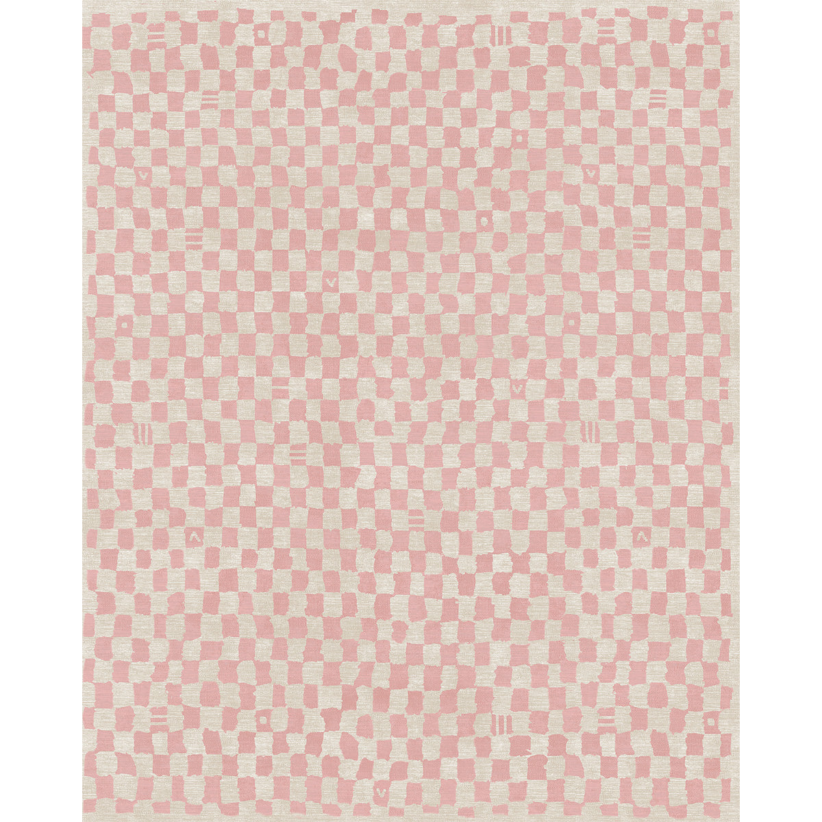 Metro Checkered Malibu Pink & White Rug