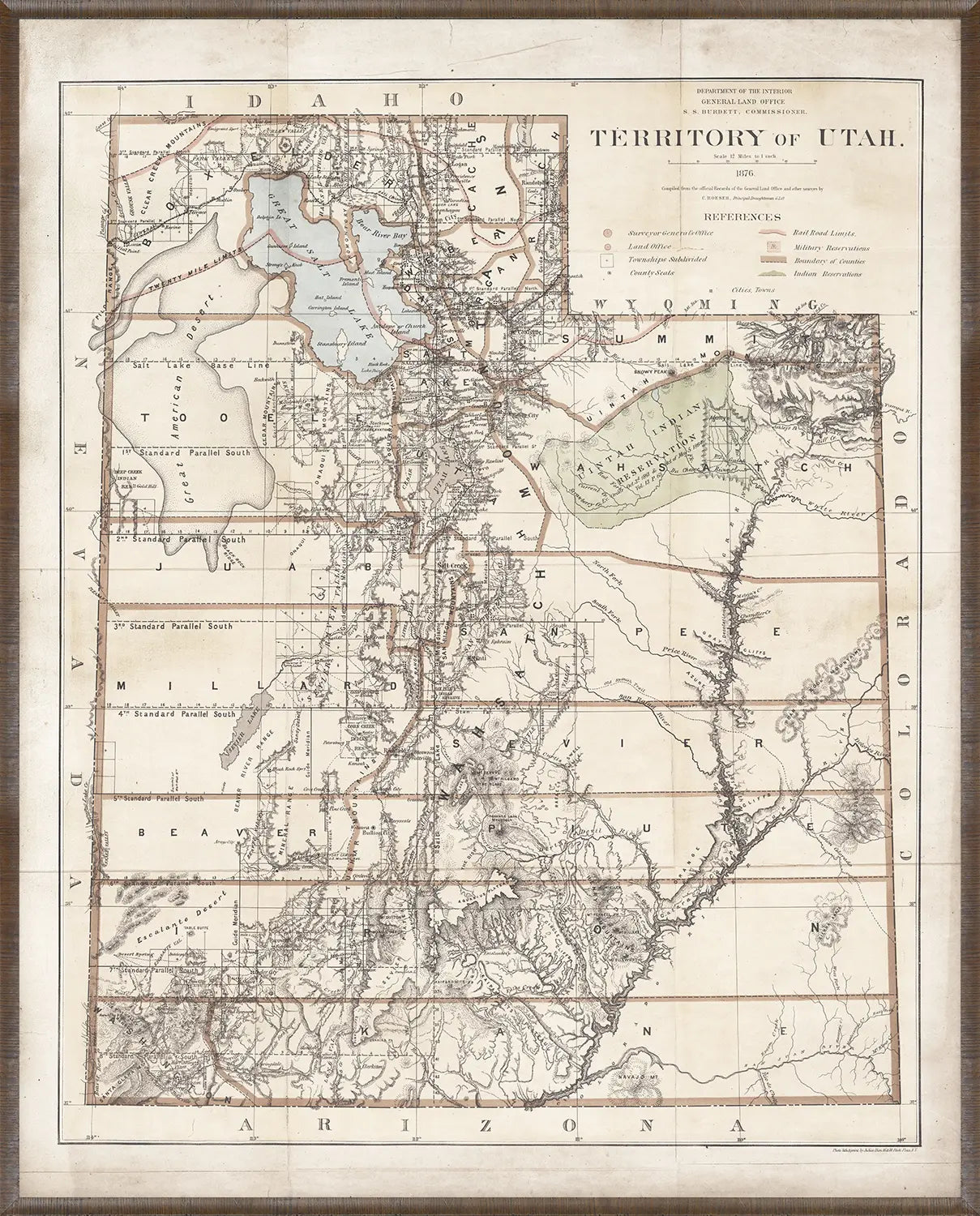 Map - Territory of Utah, 1876